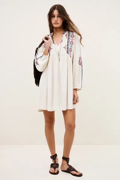 Ba&sh Henley Collar Dress Telma For Women In White