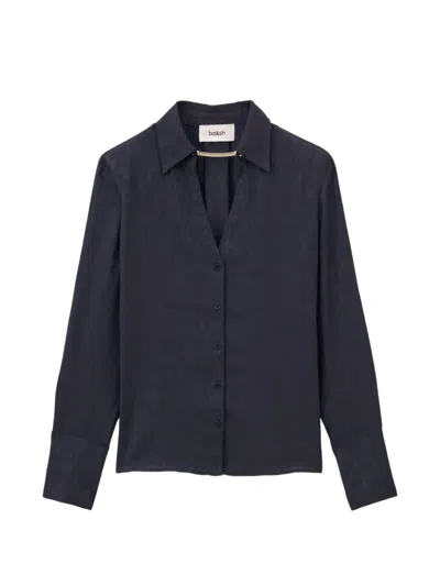Ba&sh Hetsey Jacquard-effect Shirt In Blue