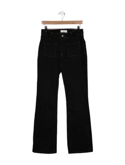 Pre-owned Ba&sh High-rise Flared Jeans In Black
