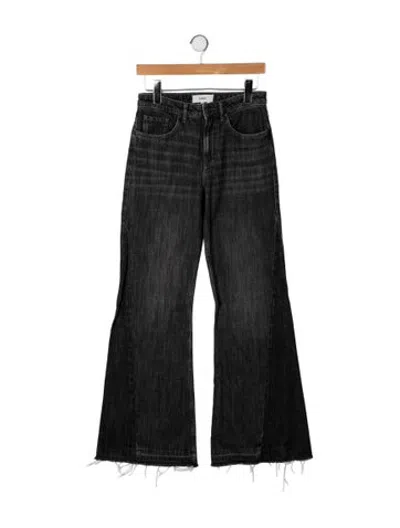 Pre-owned Ba&sh High-rise Flared Jeans In Black