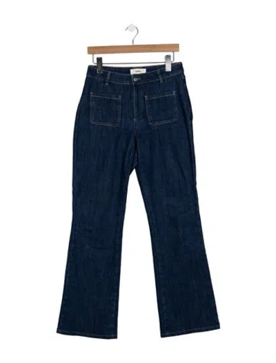 Pre-owned Ba&sh High-rise Flared Jeans In Blue