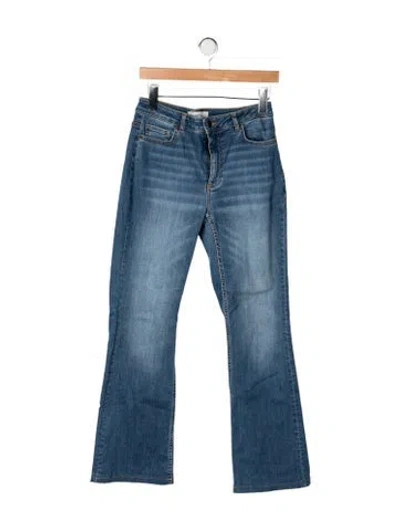 Pre-owned Ba&sh High-rise Flared Jeans In Blue