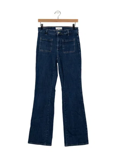 Pre-owned Ba&sh High-rise Flared Jeans In Blue