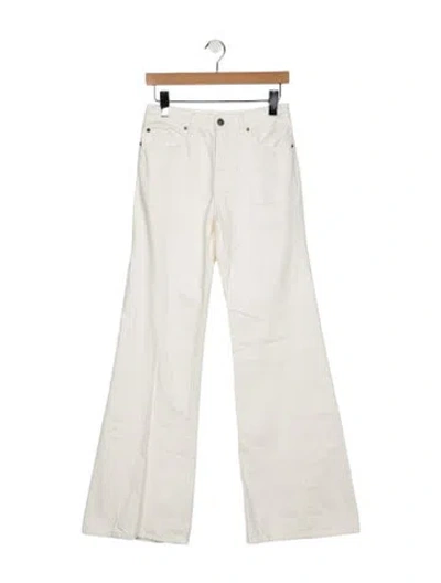 Pre-owned Ba&sh High-rise Flared Jeans In White