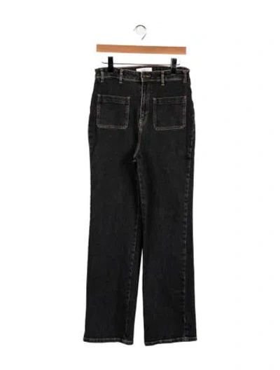 Pre-owned Ba&sh High-rise Straight Leg Jeans In Black