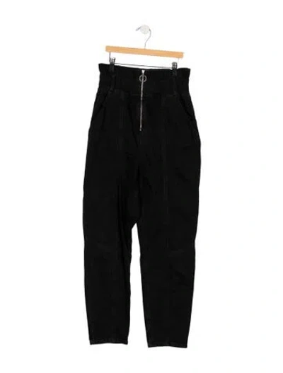Pre-owned Ba&sh High-rise Straight Leg Jeans In Black