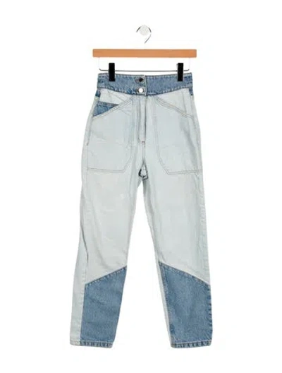 Pre-owned Ba&sh High-rise Straight Leg Jeans In Blue