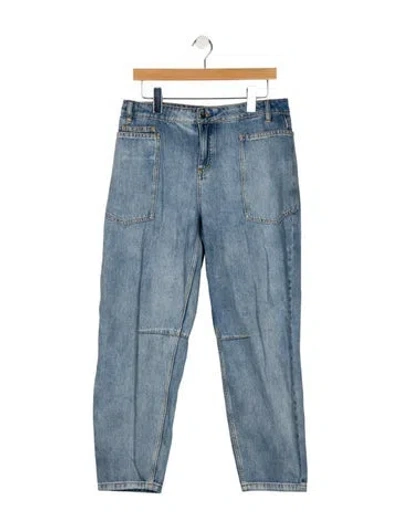 Pre-owned Ba&sh High-rise Straight Leg Jeans In Blue