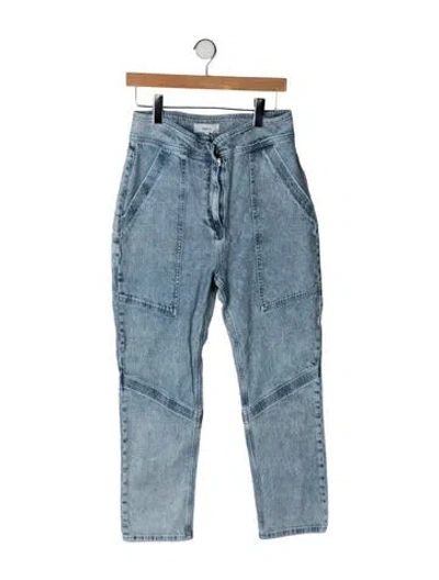 Pre-owned Ba&sh High-rise Straight Leg Jeans In Blue