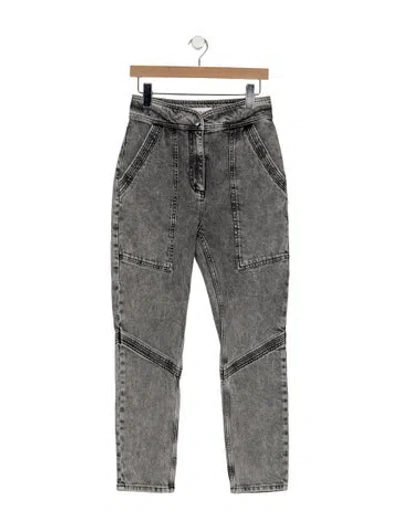 Pre-owned Ba&sh High-rise Straight Leg Jeans In Gray