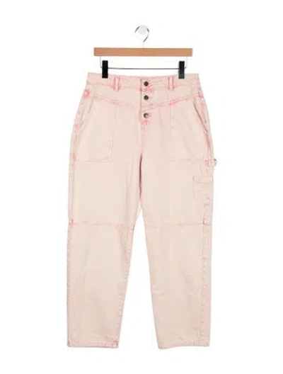 Pre-owned Ba&sh High-rise Straight Leg Jeans In Pink