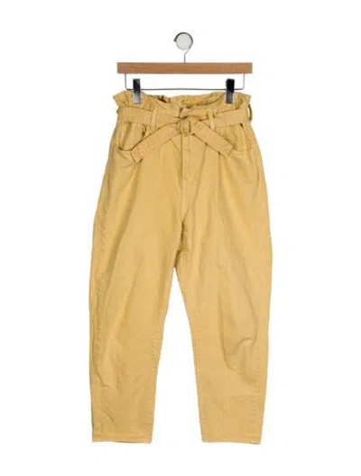 Pre-owned Ba&sh High-rise Straight Leg Jeans In Yellow