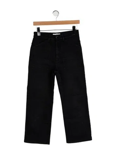 Pre-owned Ba&sh High-rise Wide Leg Jeans In Black
