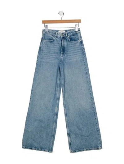 Pre-owned Ba&sh High-rise Wide Leg Jeans In Blue