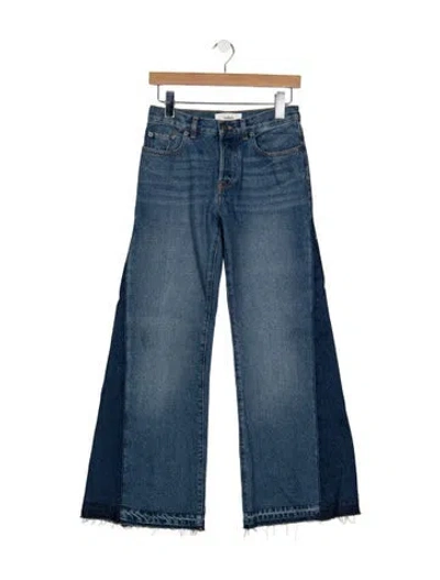 Pre-owned Ba&sh High-rise Wide Leg Jeans In Blue