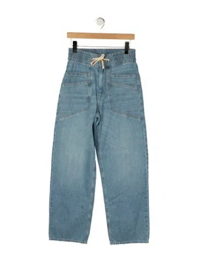 Pre-owned Ba&sh High-rise Wide Leg Jeans In Blue