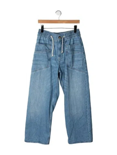 Pre-owned Ba&sh High-rise Wide Leg Jeans In Blue
