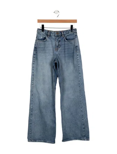 Pre-owned Ba&sh High-rise Wide Leg Jeans In Blue