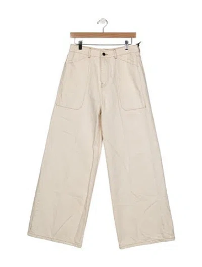 Pre-owned Ba&sh High-rise Wide Leg Jeans In Neutrals