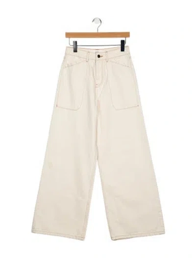 Pre-owned Ba&sh High-rise Wide Leg Jeans W/ Tags In Neutral