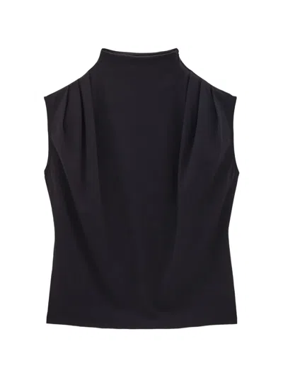 Ba&sh Hoda Draped High-neck Top In Blue