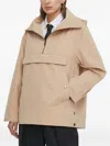 Ba&sh Hooded Half-zip Jacket In Brown