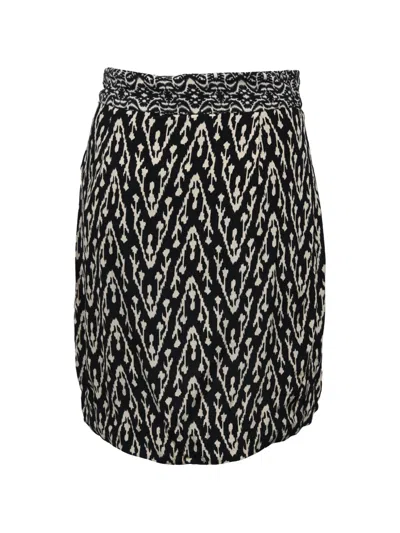 Pre-owned Ba&sh Iliade Printed Wrap Mini Skirt In Black