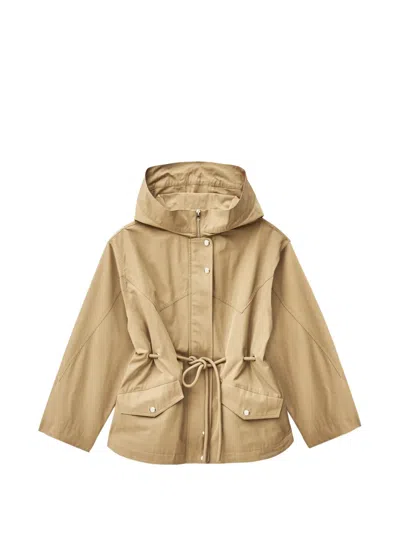 Ba&sh Ilio Hooded Drawstring Jacket In Neutral