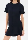 Ba&sh Ilona Short Sleeve Mini Dress In Black In Blue