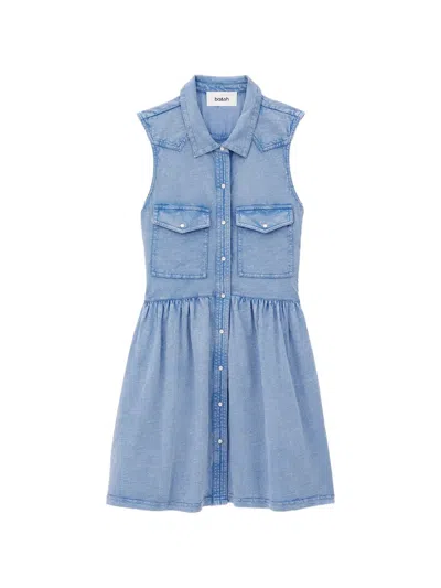 Ba&sh Ilona Sleeveless Gathered-waist Dress In Blue