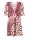 Ba&sh Indrea Floral-print Flutter-sleeve Dress In Pink