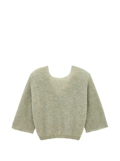 Ba&sh Isaac V-back Button-fastening Sweater In Gray