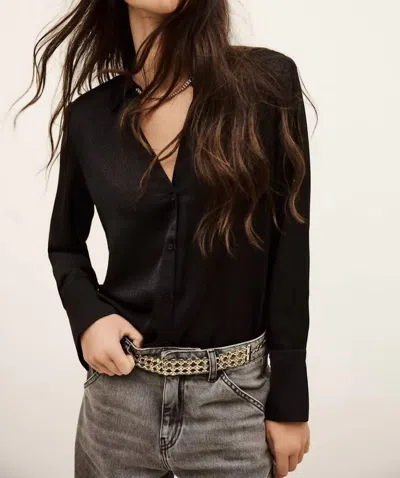 Ba&sh Itsey Long Sleeve Shirt In Noir In Black