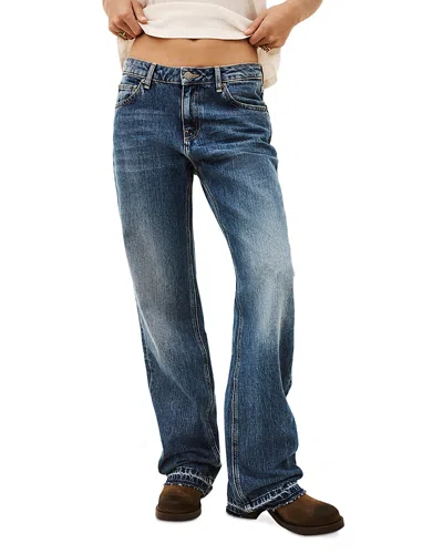 Ba&sh Ba & Sh Ivana Low Rise Wide Leg Jeans In Blue Jeans