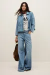 Ba&sh Tiny Denim Jacket In Blue Jeans In Blue