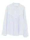 Ba&sh Jaky Embroidered Ruffled Blouse In Blue