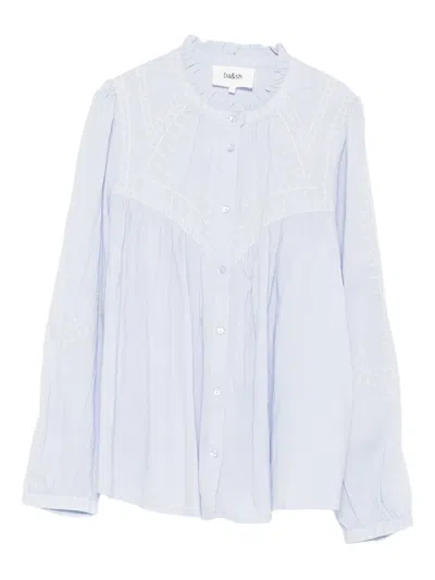 Ba&sh Jaky Embroidered Ruffled Blouse In Blue