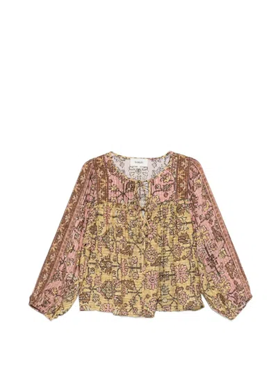 Ba&sh Jaune Printed Tie-fastening Blouse In Multi