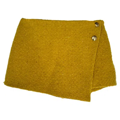 Pre-owned Ba&sh Ba & Sh Java Mini Skort In Yellow Wool