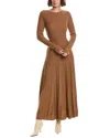 Ba&sh Jazia Wool-blend Maxi Dress In Brown