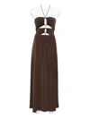 Ba&sh Jea Midi Dress In Brown