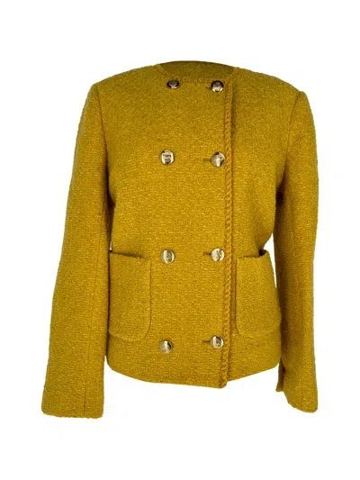 Pre-owned Ba&sh Joe Double-breasted Blazer In Yellow