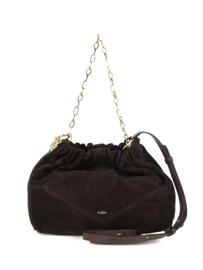 Ba&sh June Suede-finish Shoulder Bag In Brown