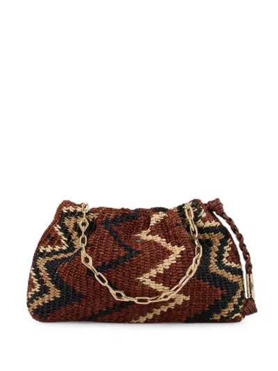 Ba&sh June Zigzag-knit Chain-link Clutch Bag In Multi