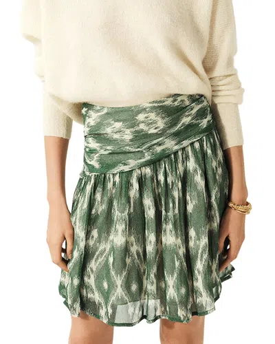 Ba&sh Mina Khaki Beige Printed Skirt In Green