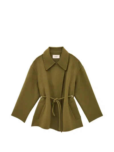 Ba&sh Kam Tie-waist Collared Coat In Green