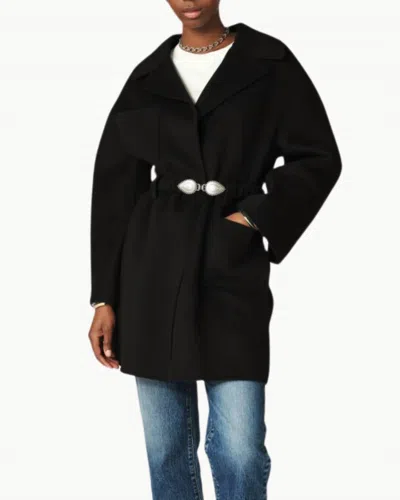 Ba&sh Kara Short Coat In Marine In Black