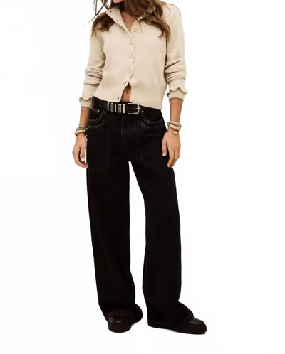 Ba&sh Karante Round Neck Cardigan In Beige In Brown