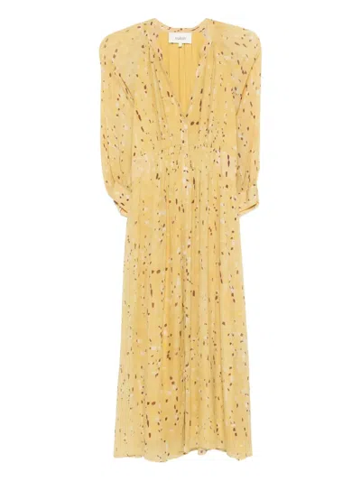 Ba&sh Karla Pleated Dress In Yellow