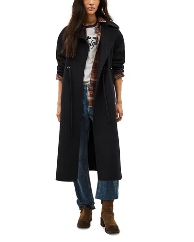Ba&sh Ba & Sh Kate Wool Blend Drawstring Coat In Black
